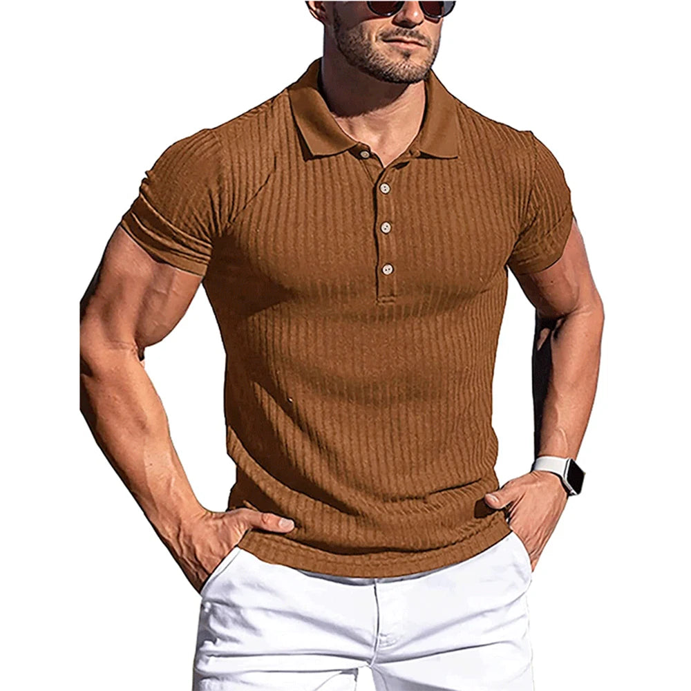 Premium Ribbed Polo Shirt – Slim Fit
