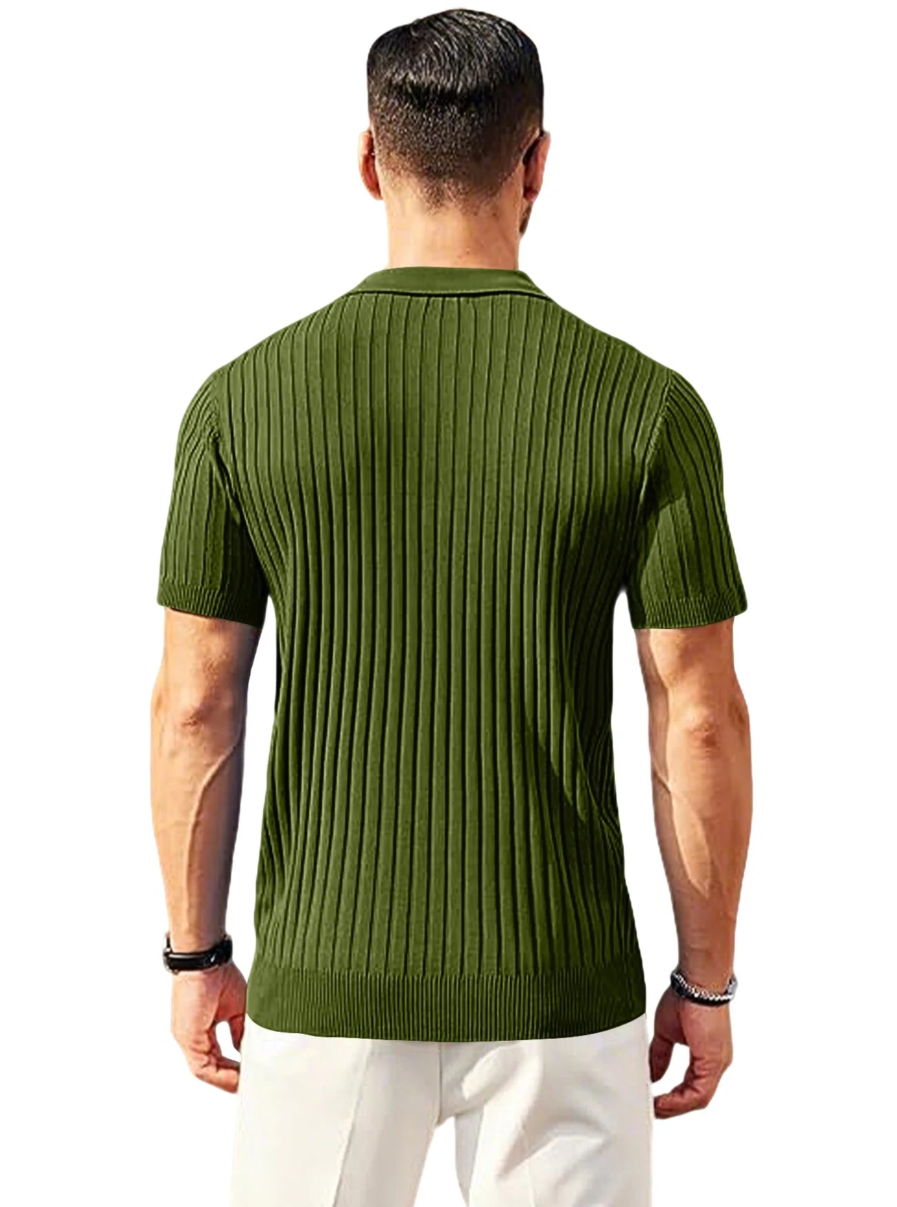 Premium Knit Polo Shirt with Half Zip