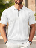 Premium Knit Polo Shirt with Half Zip