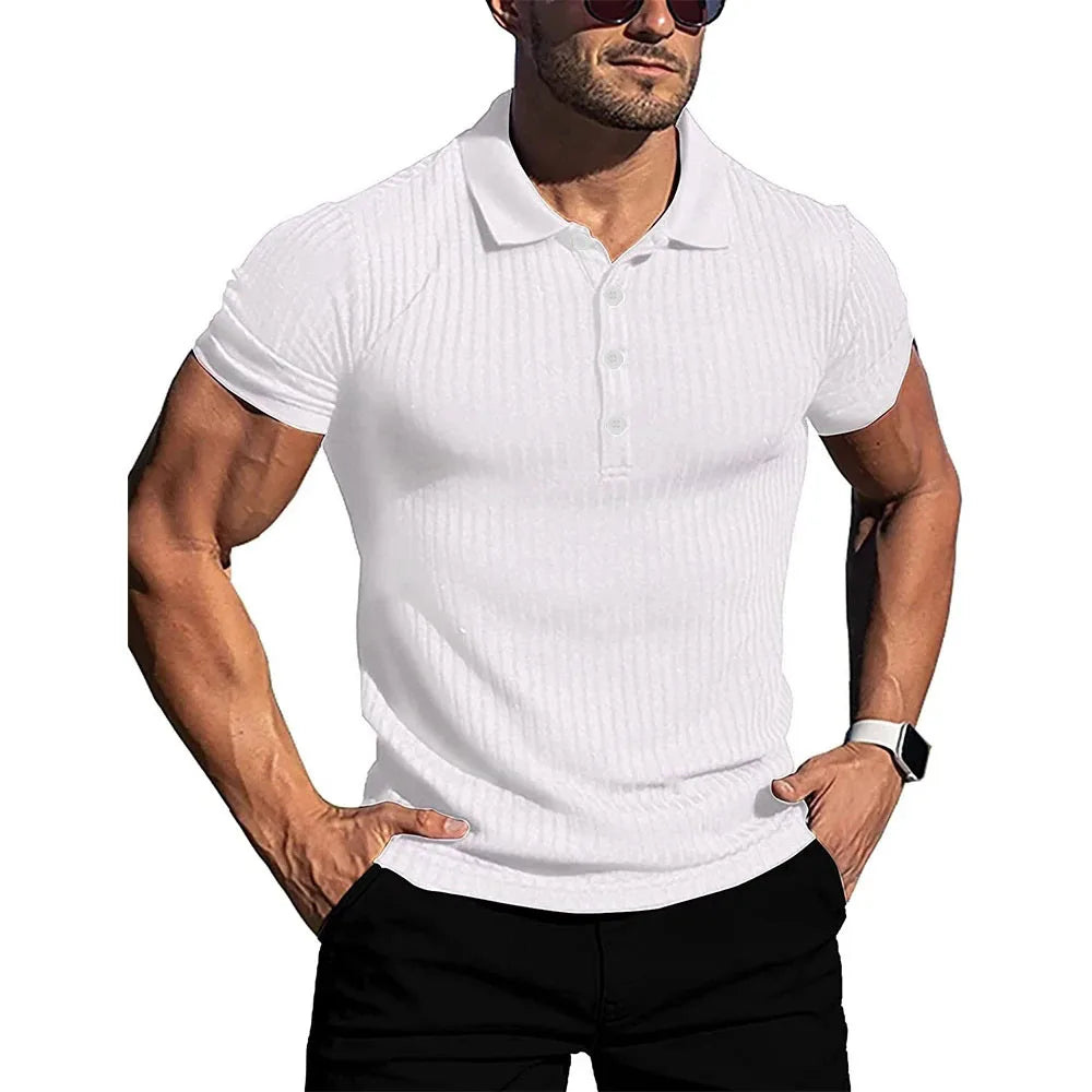 Premium Ribbed Polo Shirt – Slim Fit
