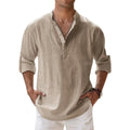 Men’s Casual Linen Henley Shirt